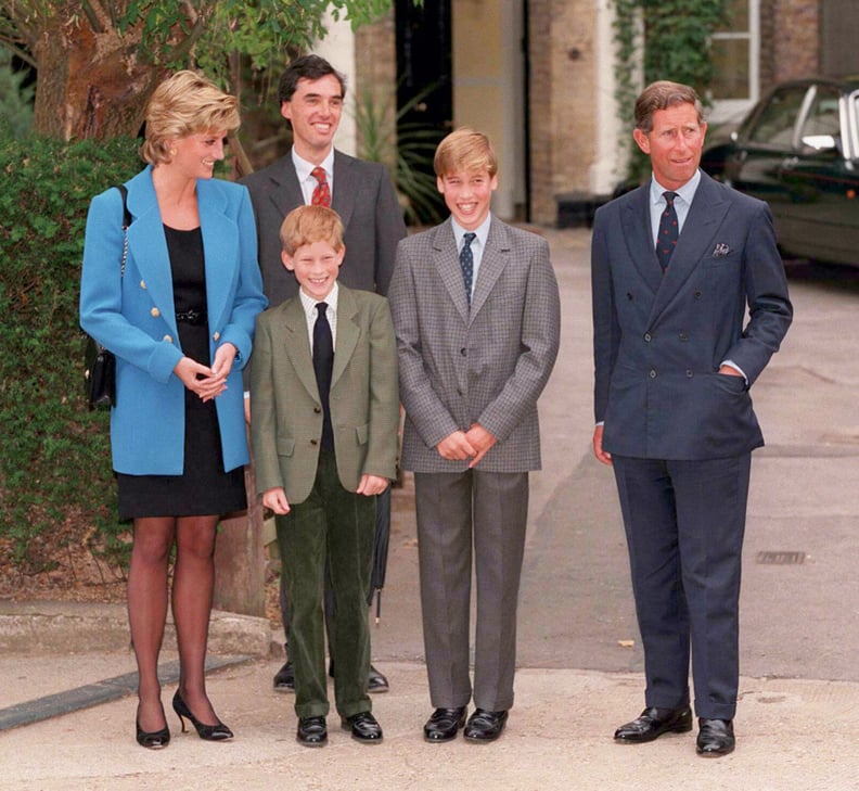 Princess Diana, Prince Harry, Prince William, and Prince Charles