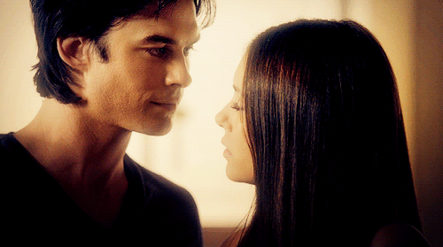 When he does that little Damon smile at her.