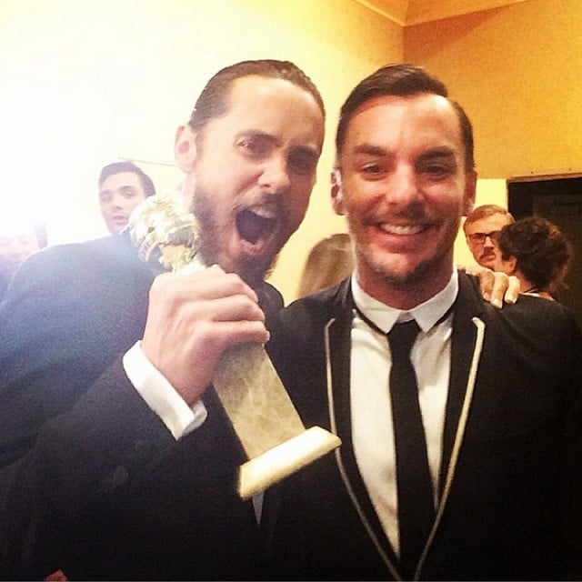 Jared Leto and Shannon Leto celebrated backstage at the Golden Globes.
Source: Instagram user 30secondstomars