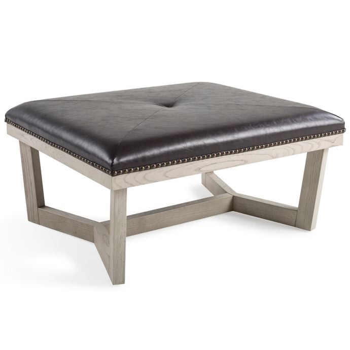 Faux Leather Ottoman in Brown Bed Bath & Beyond's Home Collection Bee
