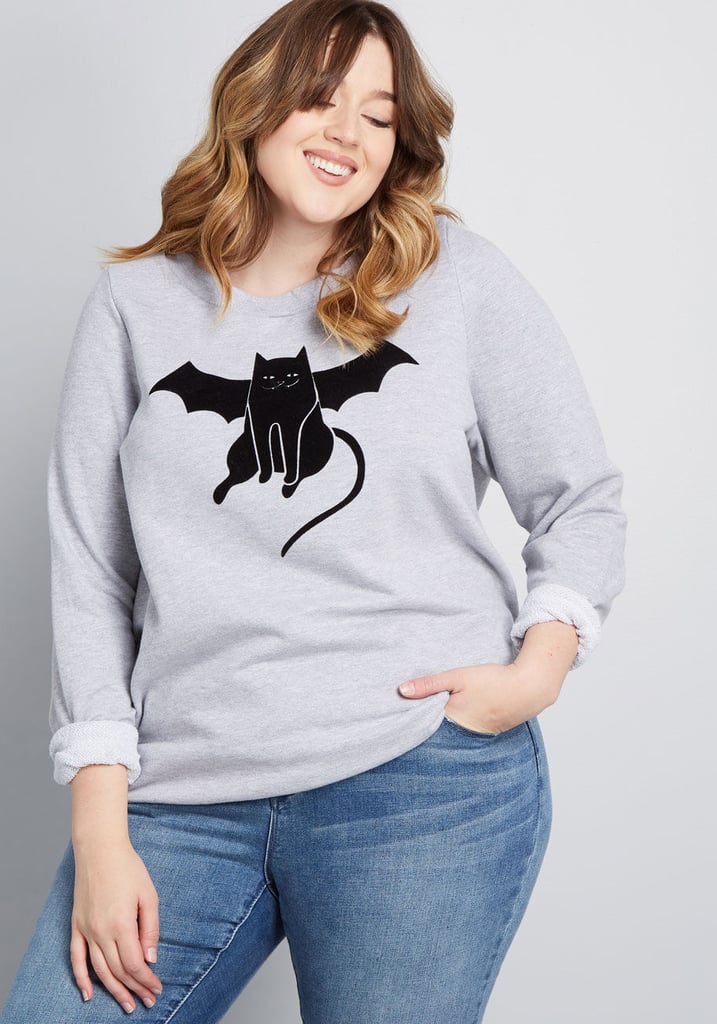 Featured Creature Flocked Cat Sweatshirt