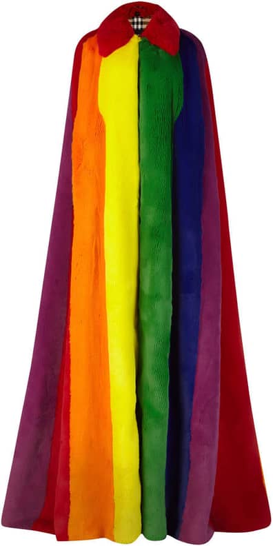 Burberry rainbow fur 2025 cape