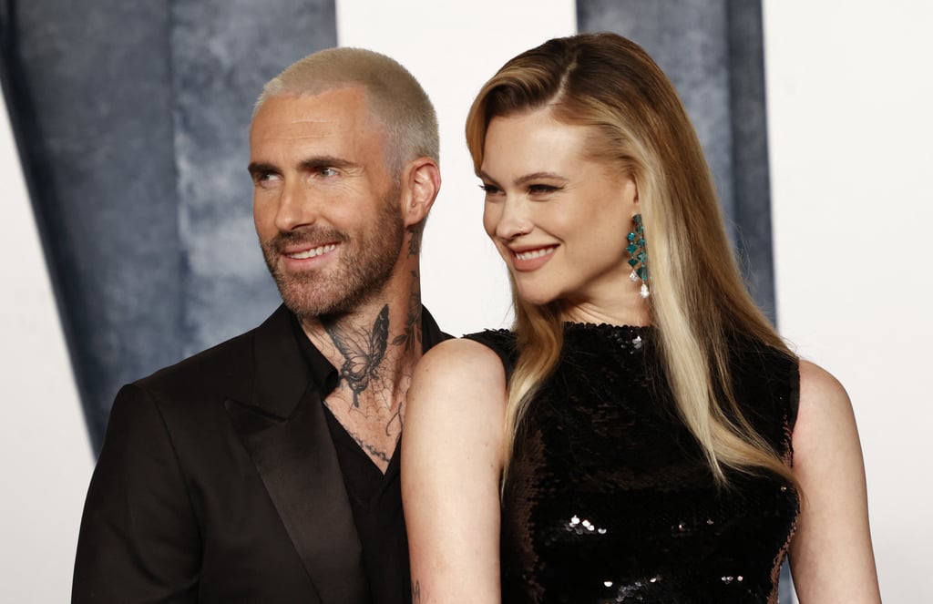 Adam Levine and Behati Prinsloo at Vanity Fair Oscars Party