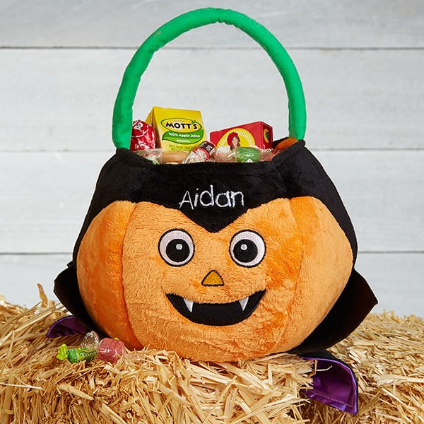 Vampire Pumpkin Plush Bucket