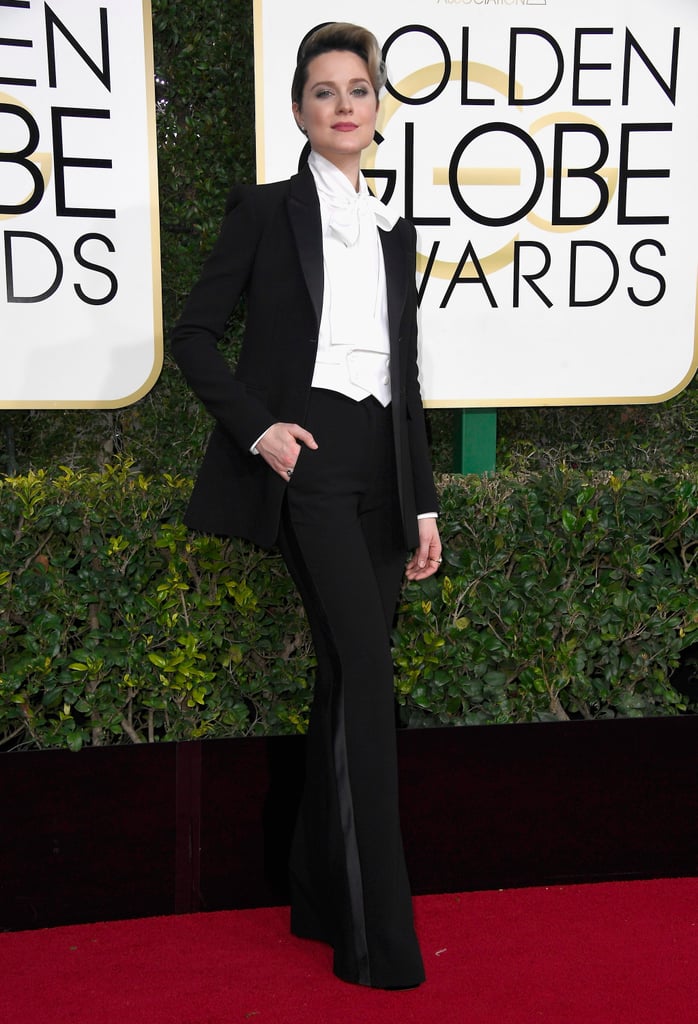 Evan Rachel Wood's Altuzarra Suit at Golden Globes 2017