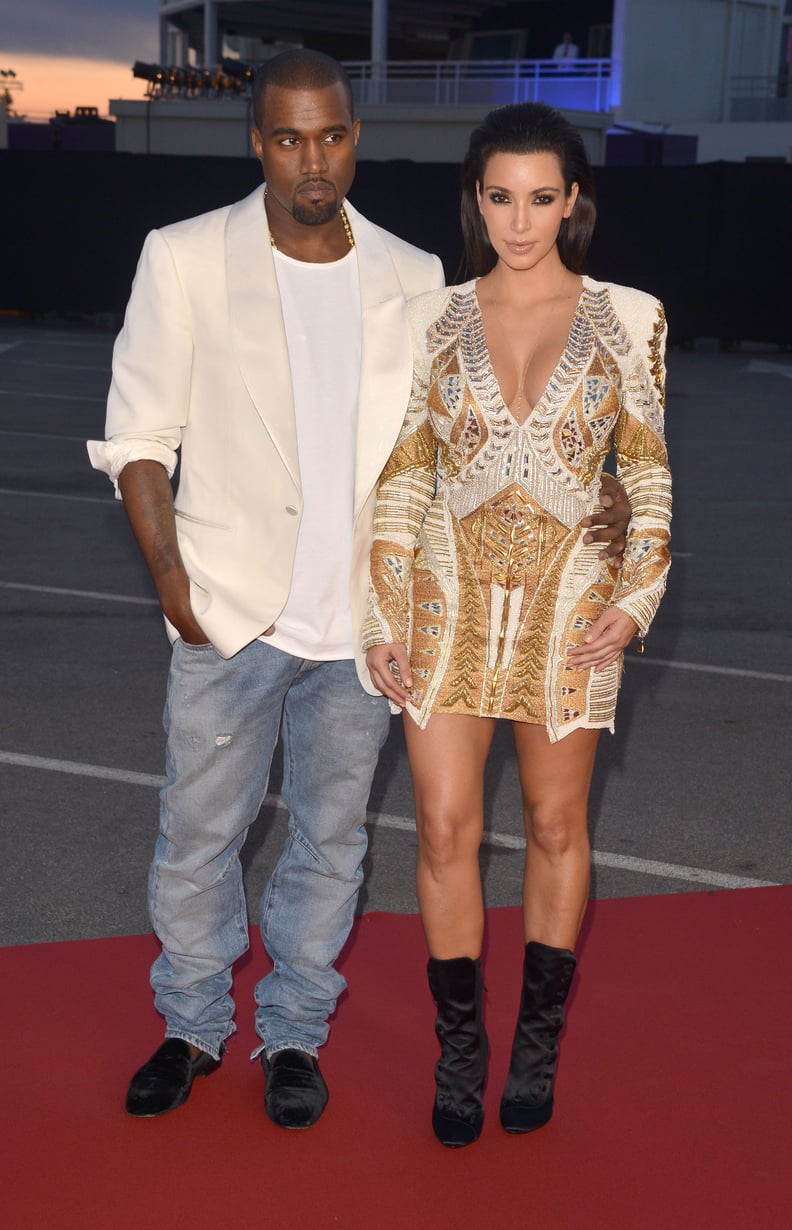Kim Kardashian Wearing a Glittery Balmain Dress