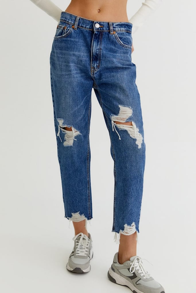 Pull&bear Mom Jeans With Ripped Details | What Jeans Are in Style For ...