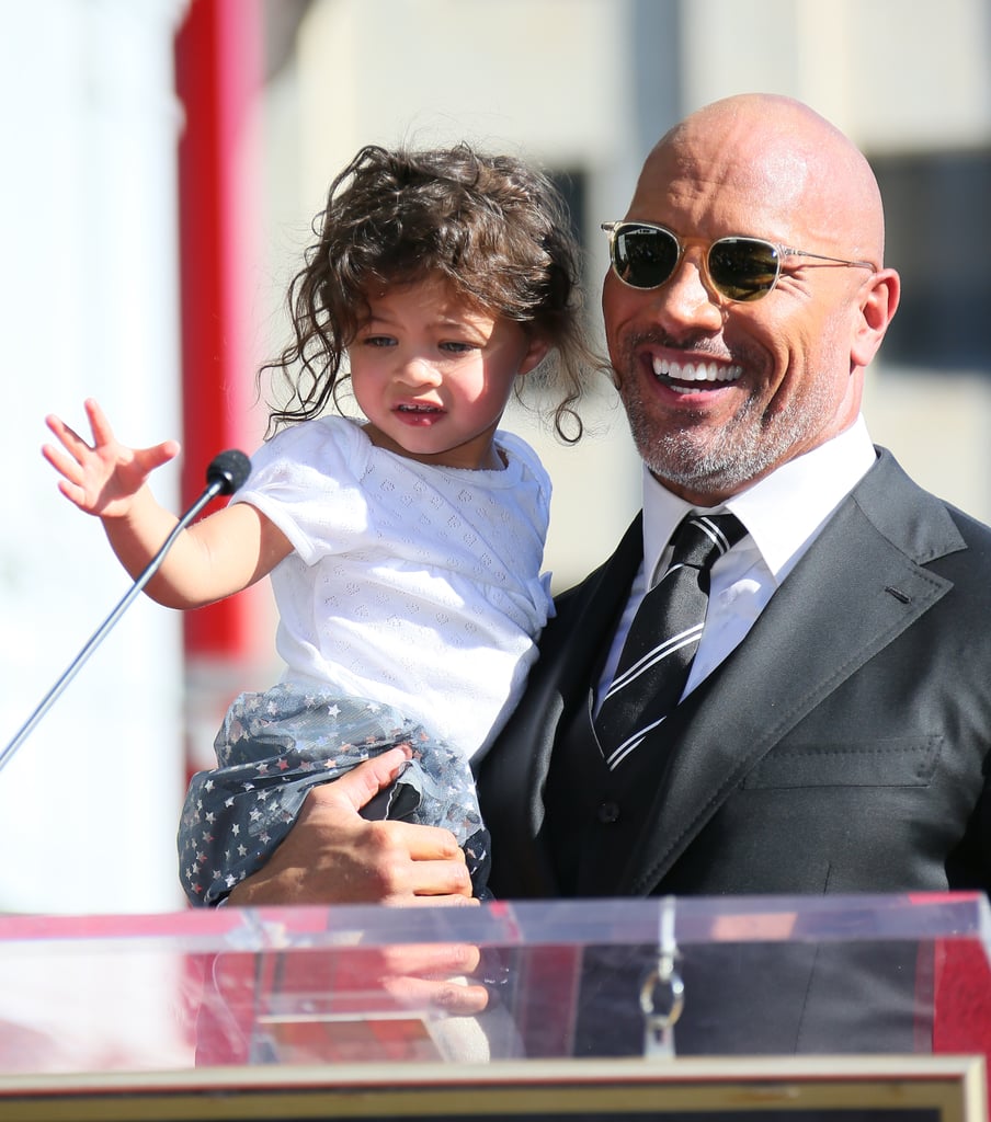 Dwayne Johnson and Family at Hollywood Walk of Fame Ceremony
