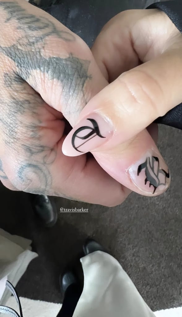 Kourtney Kardashian and Travis Barker's Initial Nail Art