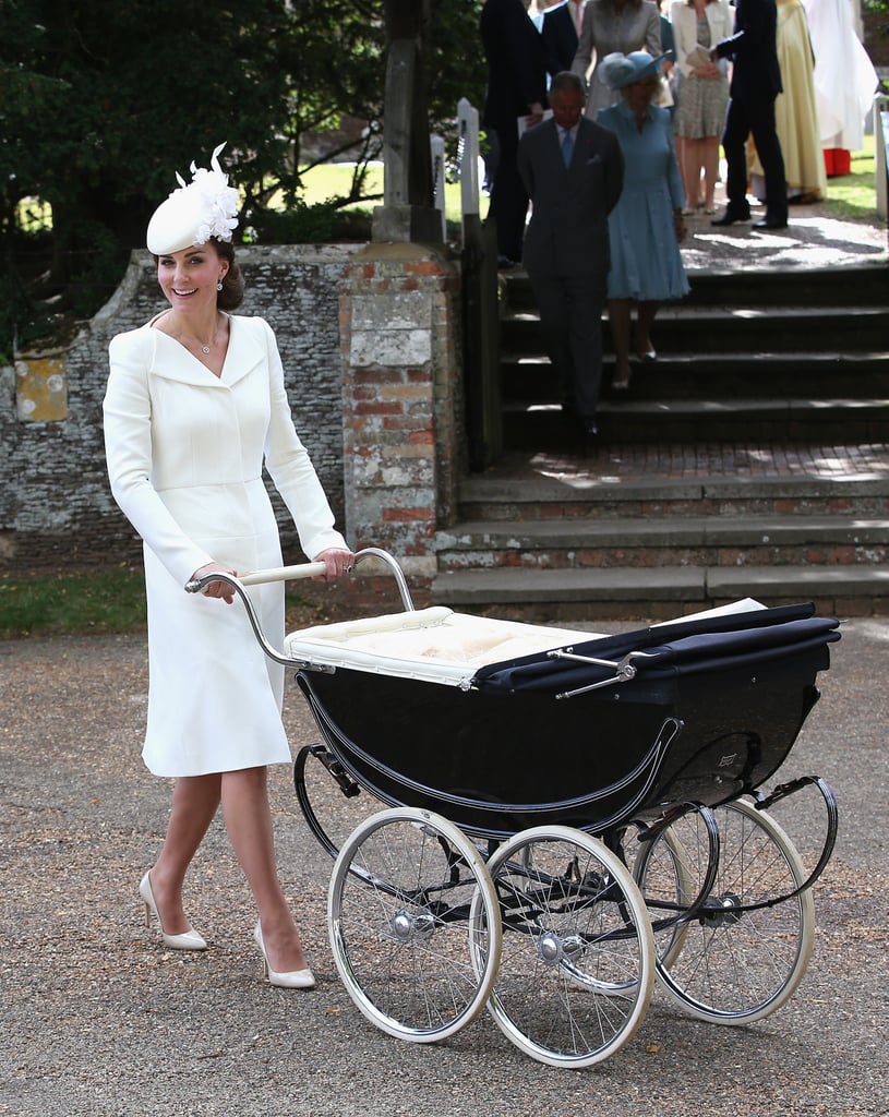Kate's Wearing Her Ivory Alexander McQueen Look at Princess Charlotte's Christening in 2015