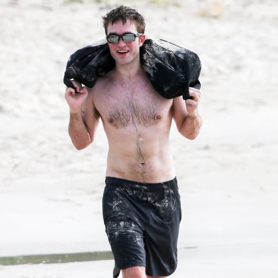 Robert Pattinson Working Out on the Beach Shirtless