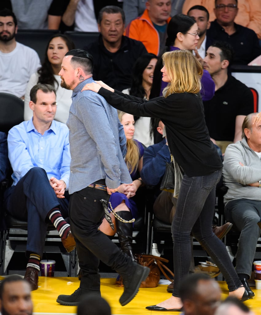 Cameron Diaz and Benji Madden on Kiss Cam | January 2015