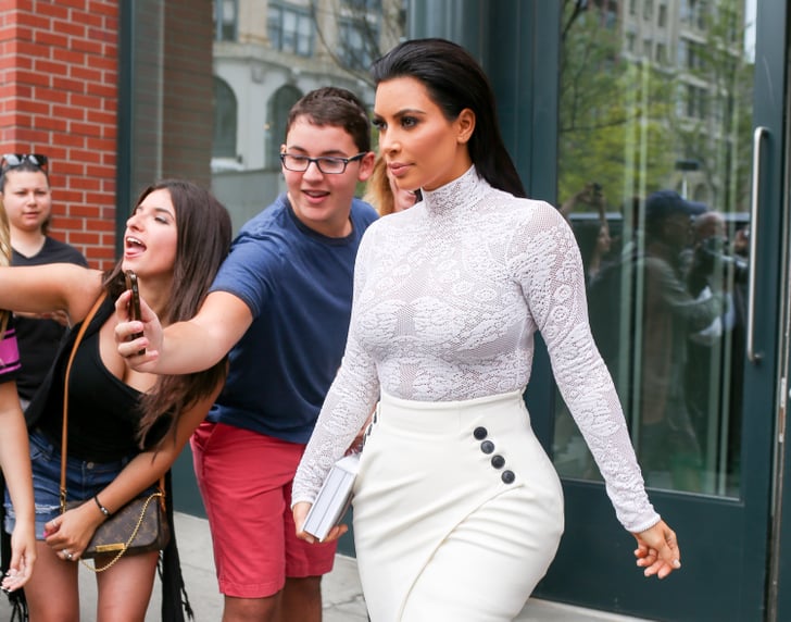 Kim Kardashian Wearing White Outfit For Book Signing 2015 | POPSUGAR ...