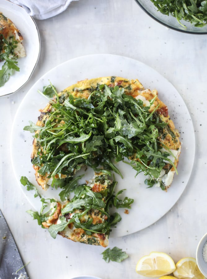 Spring Veggie Frittata with Queso Cheese and Rocket