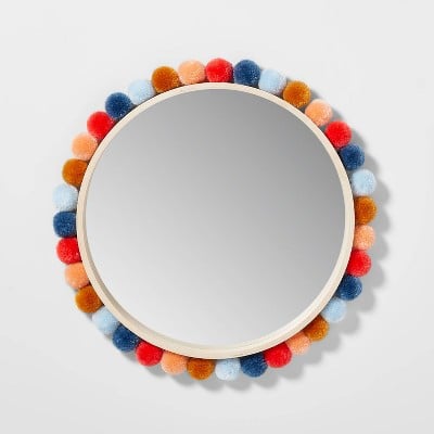 Pillowfort Round Colourful Pom-Pom Mirror