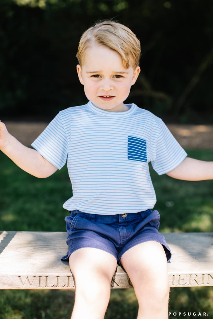 He also was captured playing around on a swing engraved with the names of his parents.