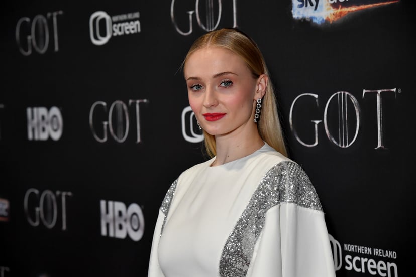 BELFAST, NORTHERN IRELAND - APRIL 12: Sophie Turner arrives at the Game of Thrones Season Finale Premiere at the Waterfront Hall on April 12, 2019 in Belfast, Northern Ireland.  (Photo by Jeff Kravitz/FilmMagic for HBO)