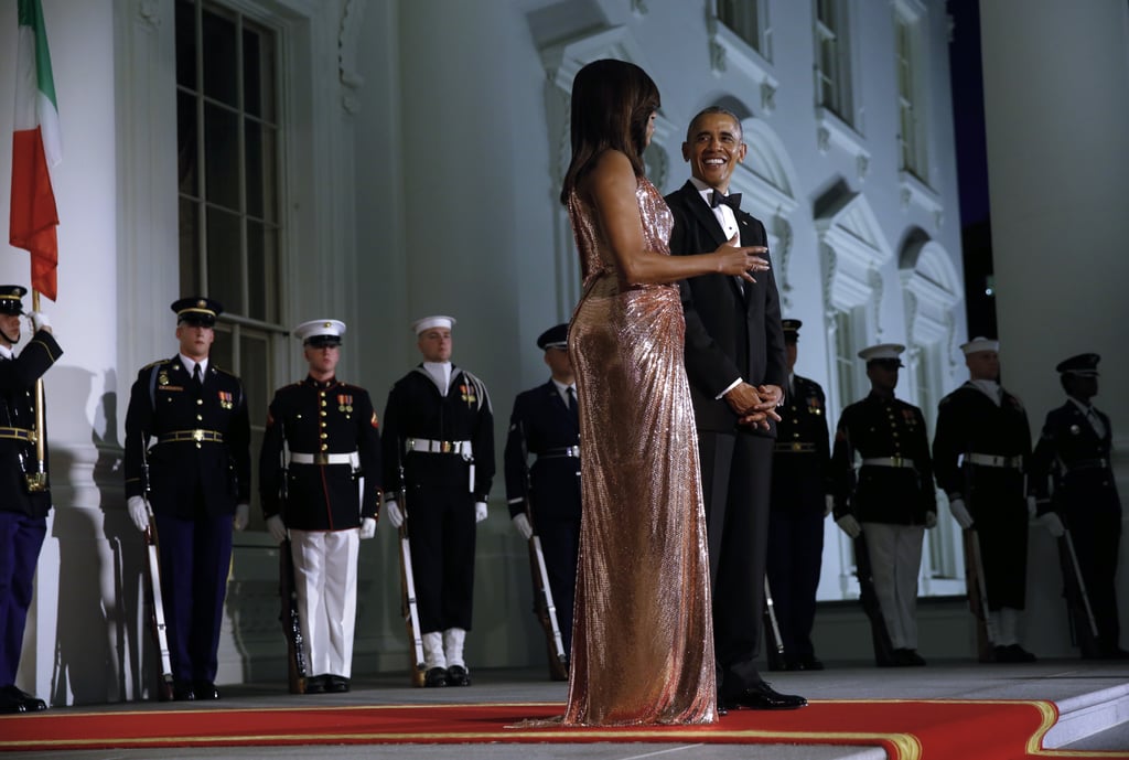Seven years later, Barack still looks at his wife with the same level of awe.