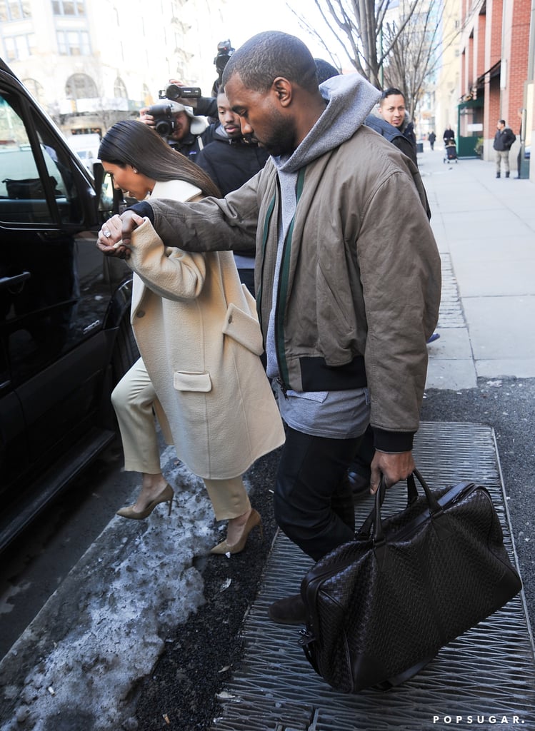 Later in the day, Kim met up with Kanye to run errands.