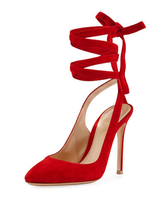 Gianvito Rossi Suede Ankle-Tie 105mm Pumps
