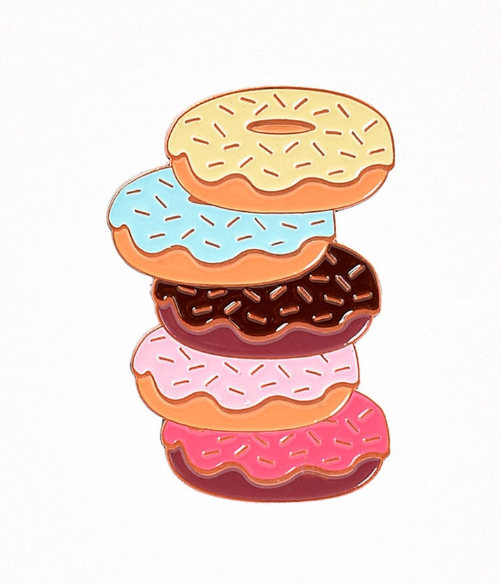 Vintage Style Multicolor Donut Stack Enamel Pin