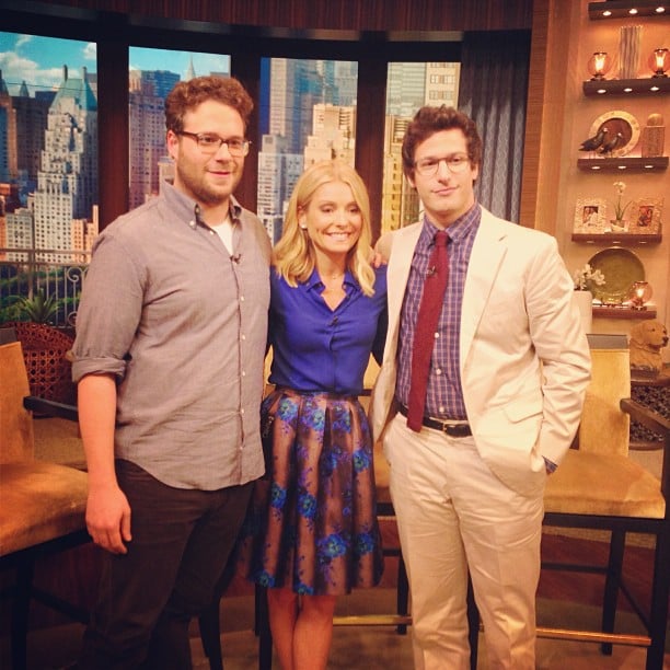 Funny Guys Seth Rogen And Andy Samberg Posed With Kelly Ripa On The Celebrity Twitter And Instagram Pictures Week June 14 2013 Popsugar Celebrity Australia Photo 41
