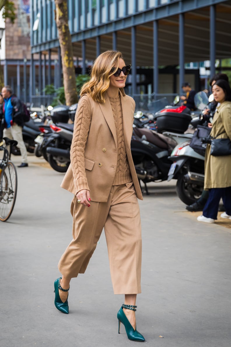 Camel Knit Sweater + Tailored Vest