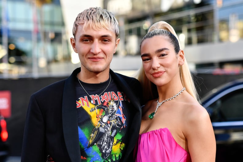 LOS ANGELES, CALIFORNIA - NOVEMBER 24: (L-R) Anwar Hadid and Dua Lipa attend the 2019 American Music Awards at Microsoft Theater on November 24, 2019 in Los Angeles, California. (Photo by Emma McIntyre/Getty Images for dcp)