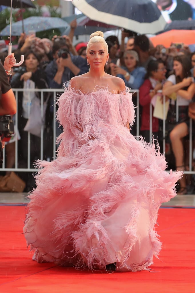 Lady Gaga Pink Valentino Dress at Venice Film Festival