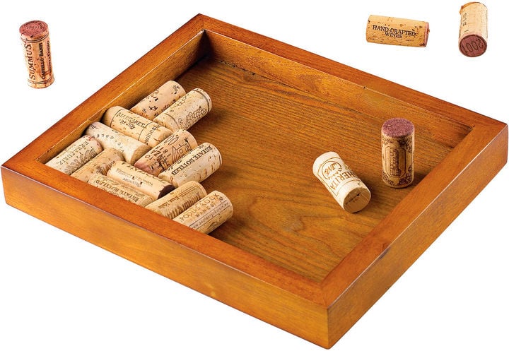 Wine Enthusiast Wine Cork Mahogany Trivet Kit