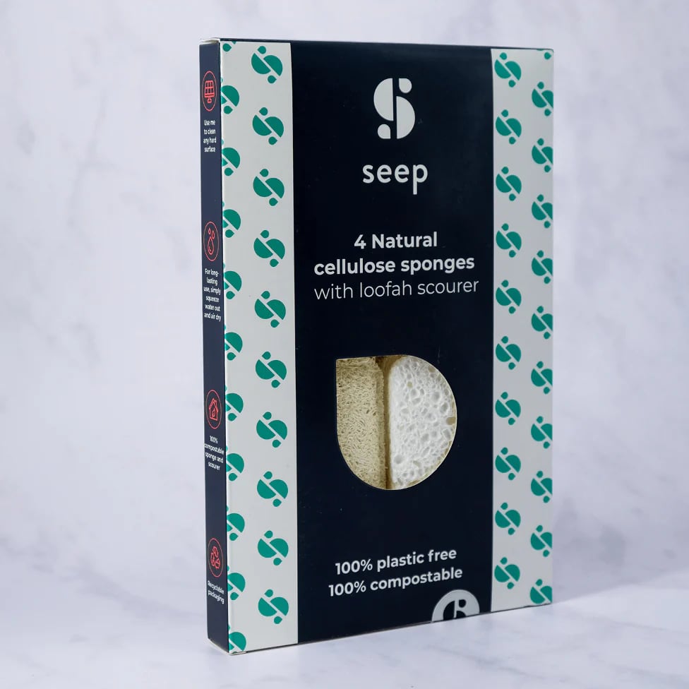 Seep Compostable & Plastic Free Sponge With Loofah Scourer