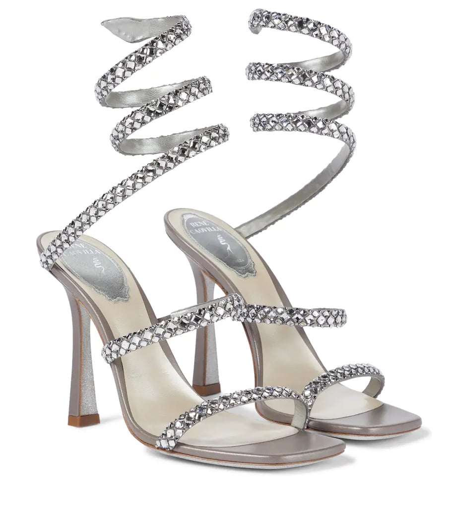 René Caovilla Cleo Embellished Leather Sandals