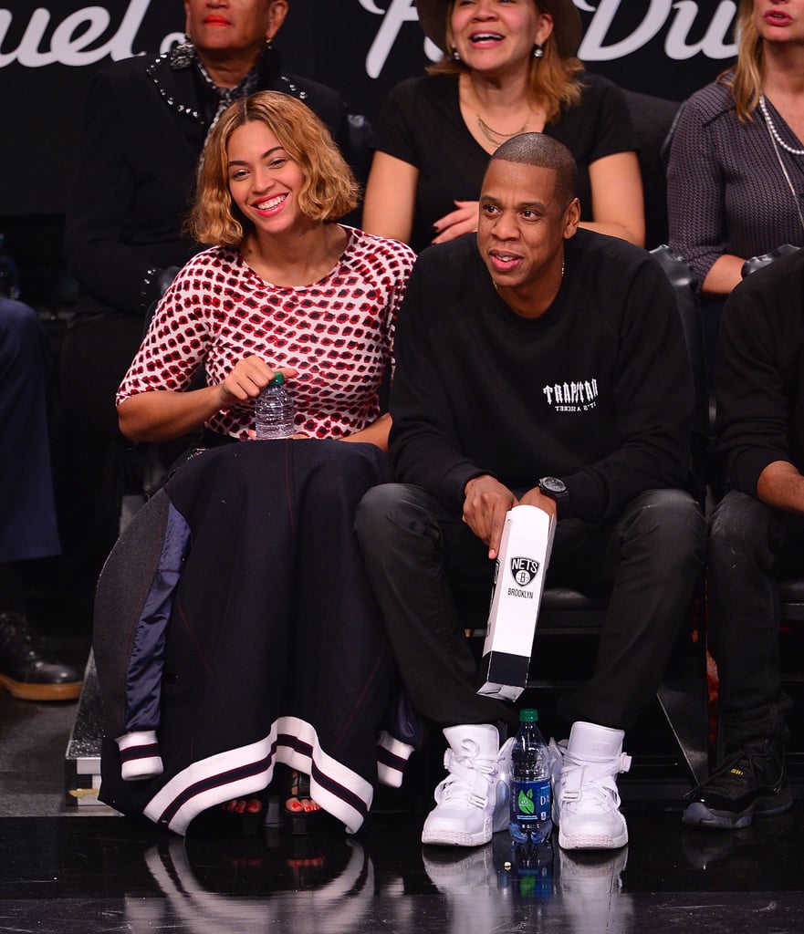 Beyonce and Jay Z at Brooklyn Nets Game November 2014 POPSUGAR Celebrity