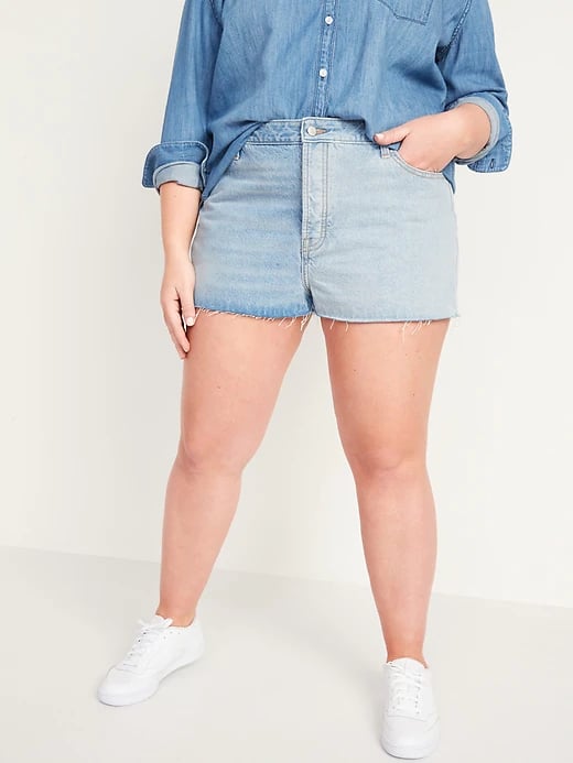 Old Navy High-Waisted Button-Fly O.G. Straight Non-Stretch Cut-Off Jean Shorts, 1.5-Inch Inseam