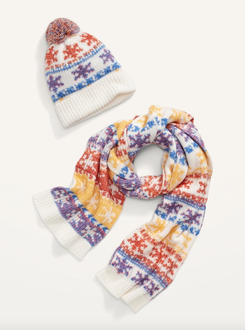 Old Navy 2-Pack Printed Pom-Pom Beanie and Scarf Set