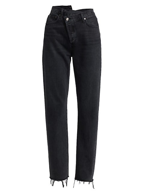 Agolde Criss Cross Mid-Rise Straight-Leg Jeans