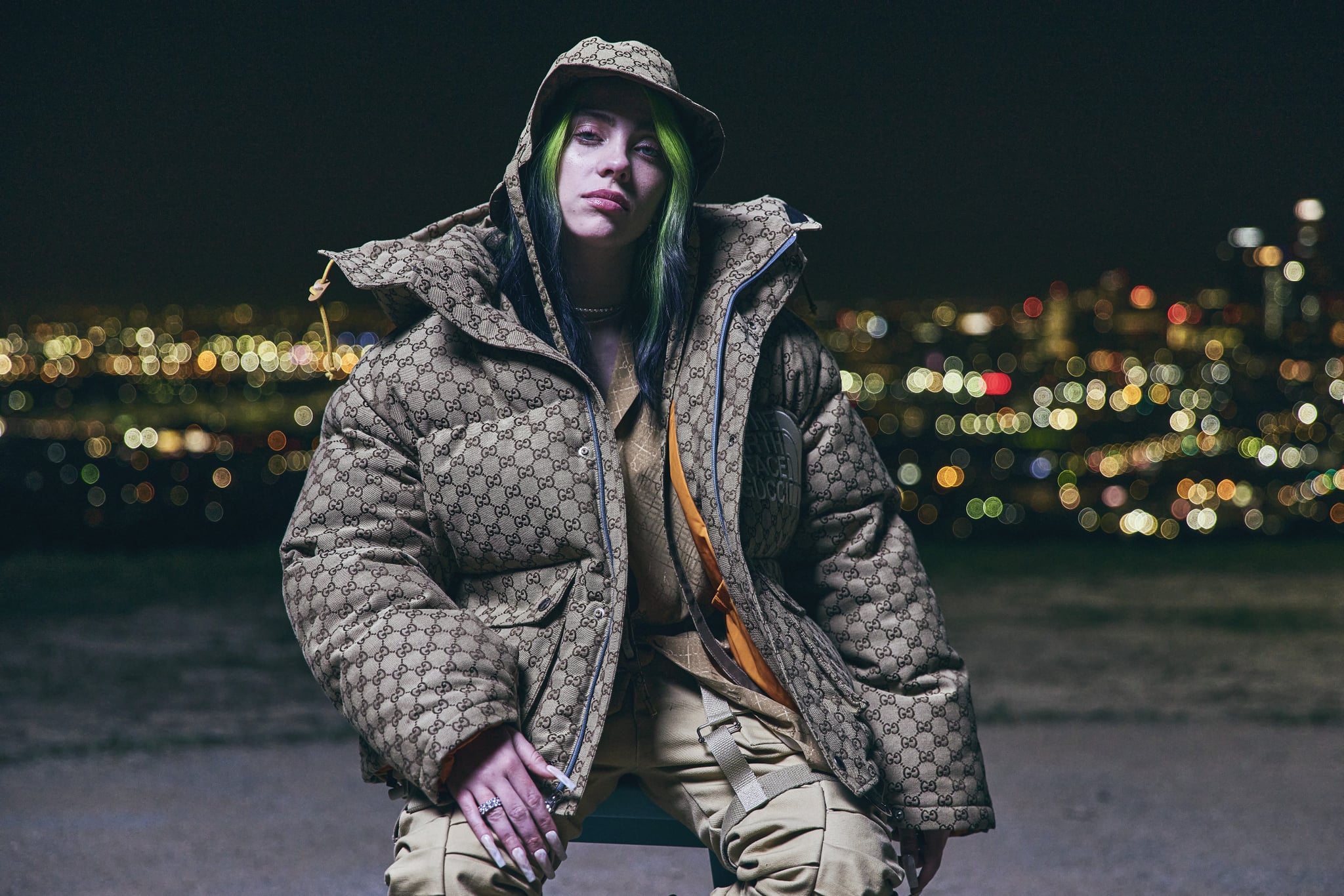 Billie Eilish S Gucci X The North Face Coat At Her Premiere Popsugar Fashion