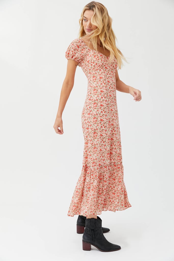 UO Floral Puff Sleeve Maxi Dress