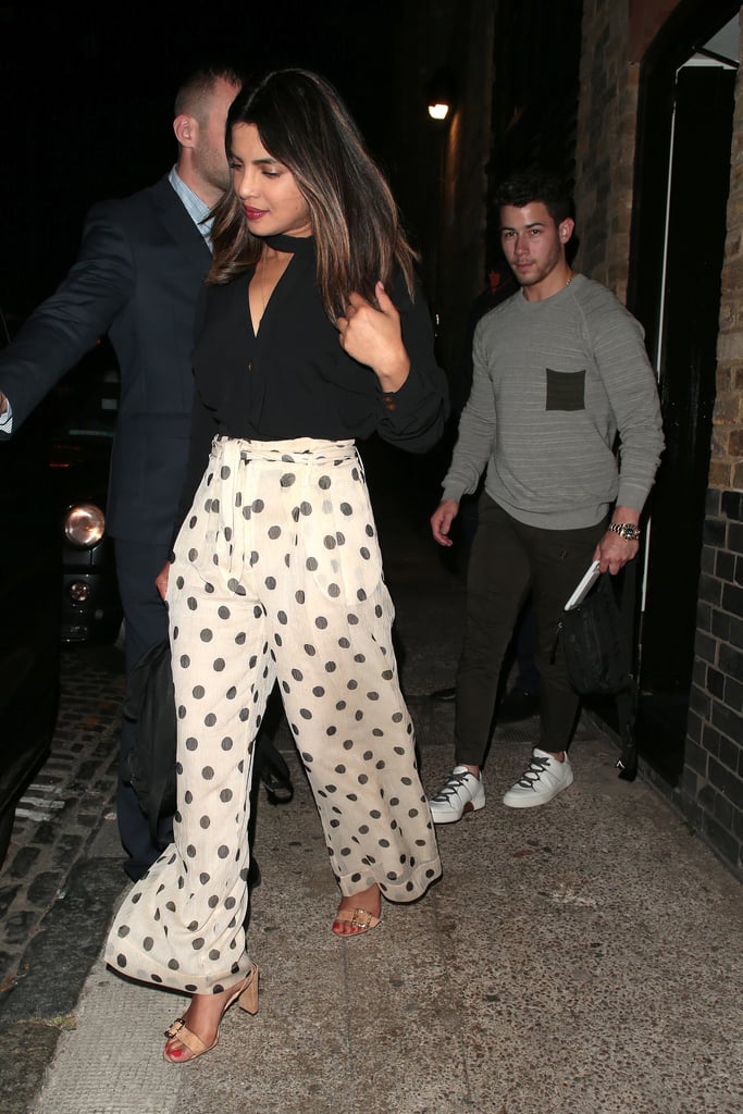 Priyanka Chopra in Polka-Dot Pants With Nick Jonas