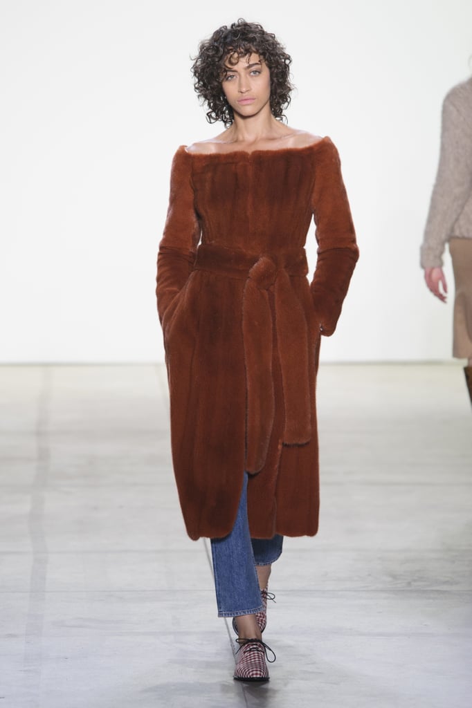 Wear an Off-the-Shoulder Coat With Jeans