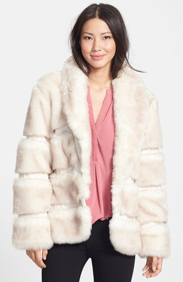 Via Spiga Shawl Collar Faux Fur Jacket 