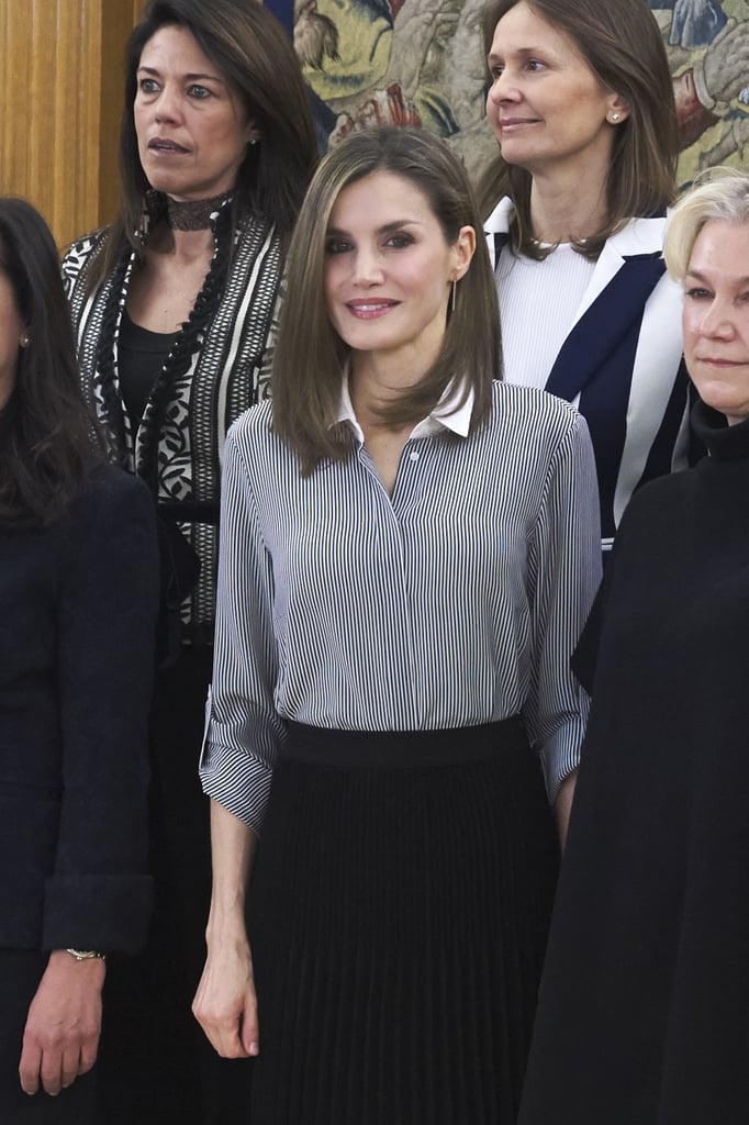 Queen Letizia's Striped Shirt February 2017