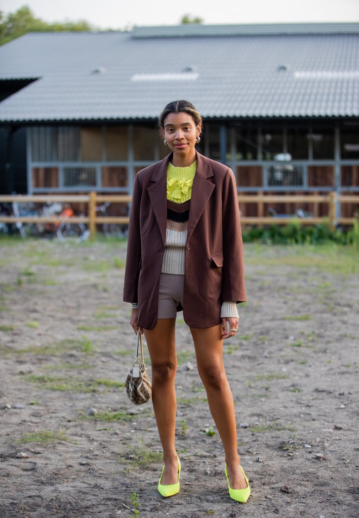 A Cropped Jumper, Bike Shorts, and an Oversized Blazer