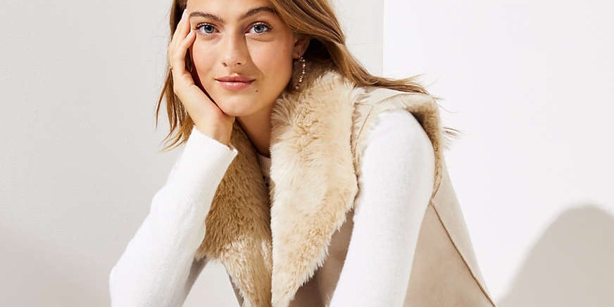 Loft faux clearance fur lined vest