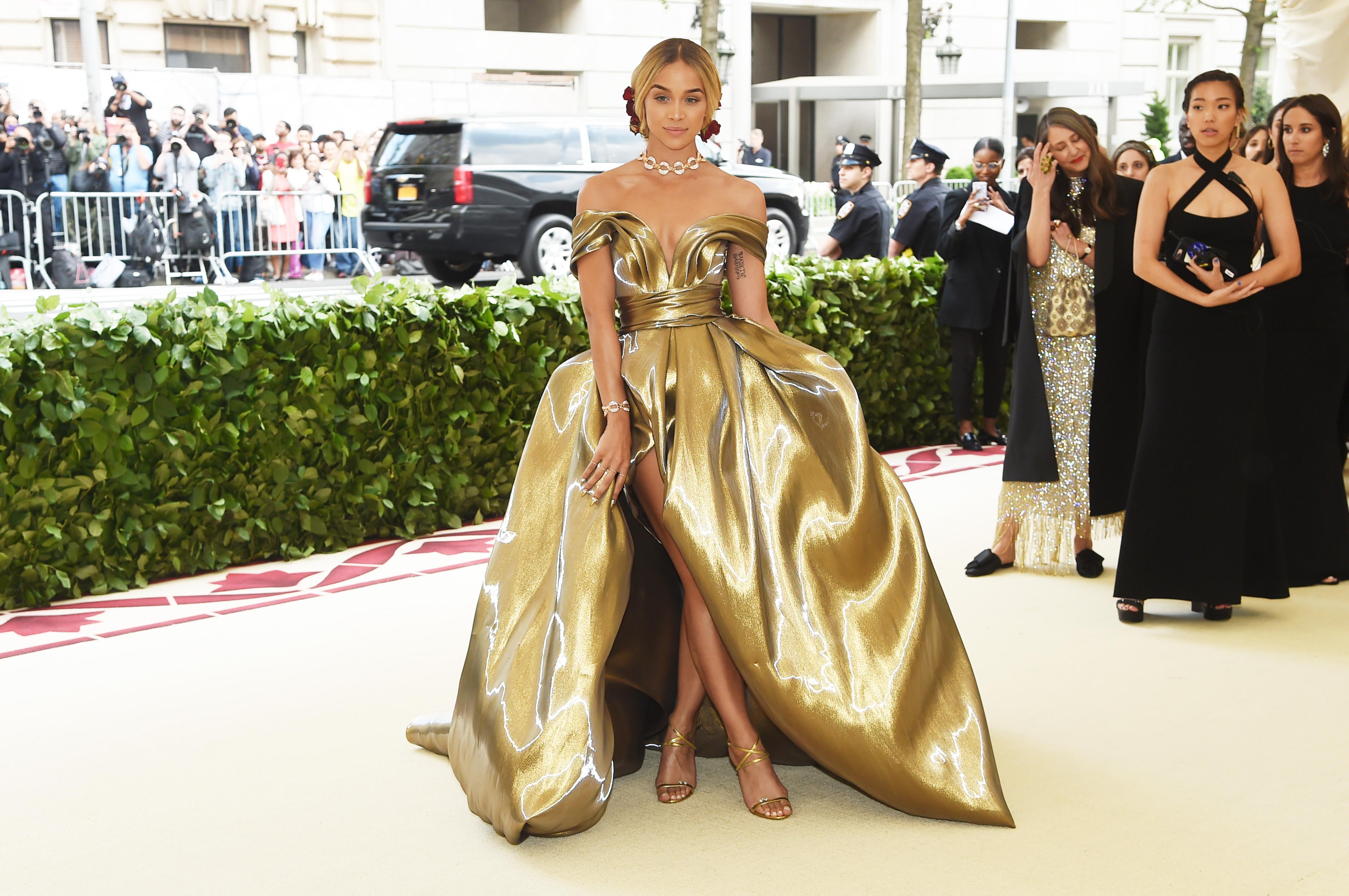 Gold met gala sales dress