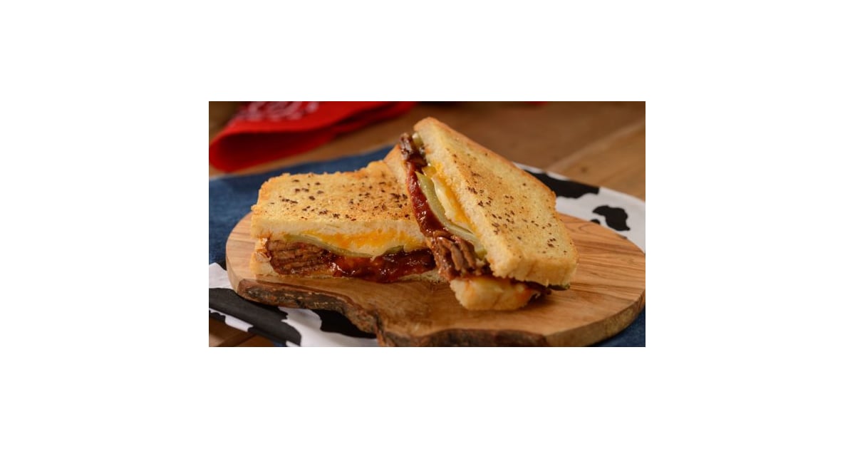 The BBQ Brisket Melt on the menu at Woody's Lunch Box. Disney World's