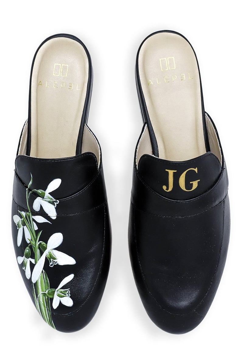 Hand-Painted Monogramed Mules