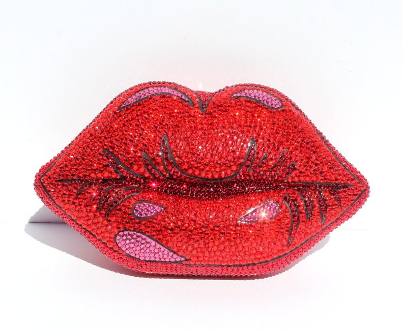 Crystal Handbag Red Lips Crystal Clutch Purse