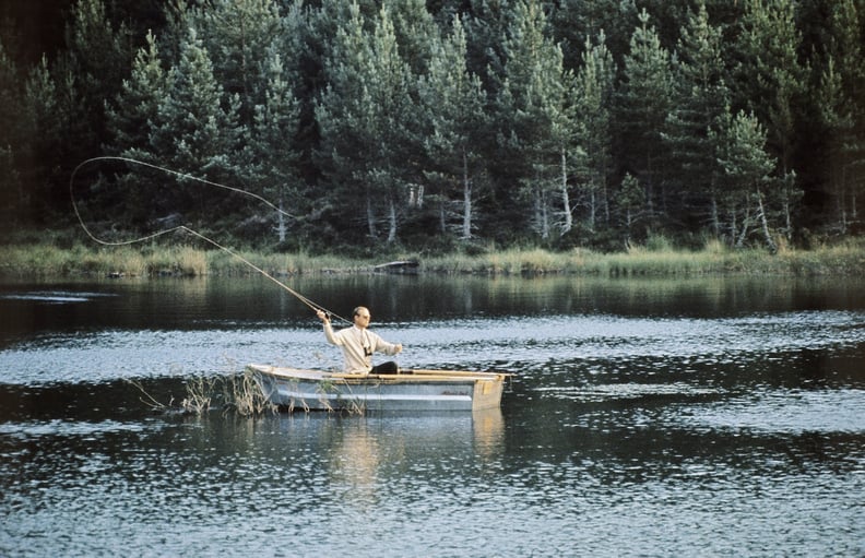 Prince Philip on the River Dee in 1970