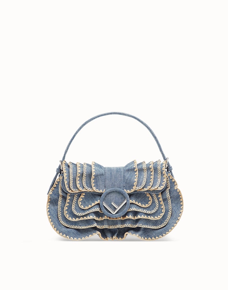 Fendi Baguette Blue Denim Bag